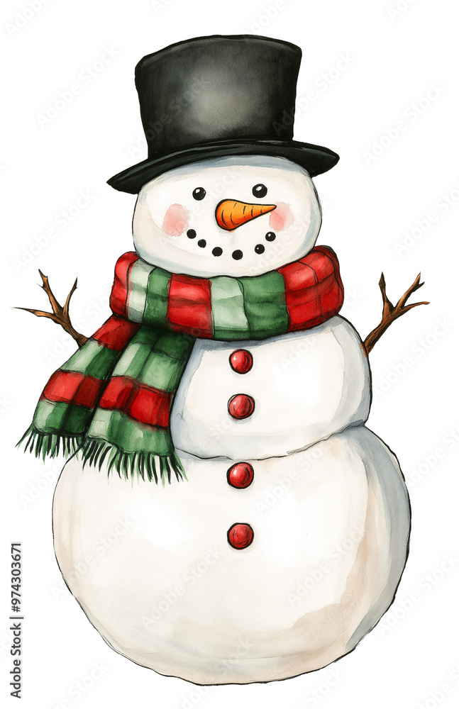 Sticker design of a cute snowman with hat and scarve, smiling together in a cheerful Christmas winter holiday illustration scene, transparant png Sticker design of a cute snowman with hat and scarve, smiling together in a cheerful Christmas winter holiday illustration scene, transparant png