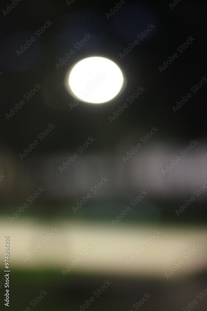 A vague image of a light in the night.