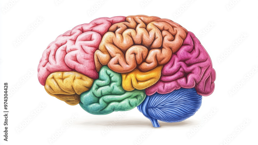 Colorful Brain Illustration. Colorful Brain Illustration.