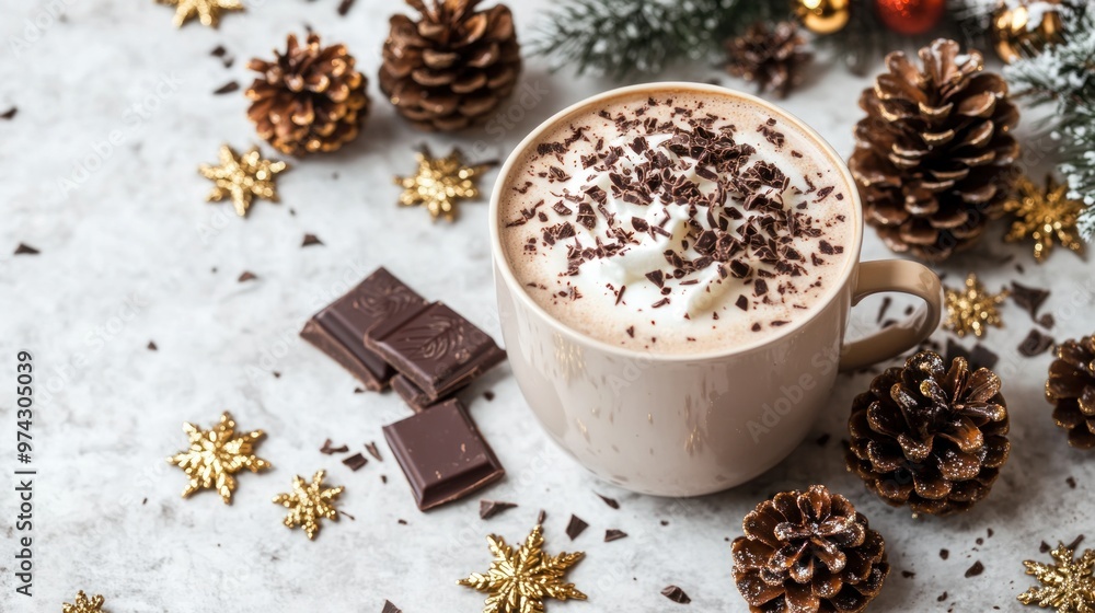 Hot Chocolate with Whipped Cream and Chocolate Shavings Hot Chocolate with Whipped Cream and Chocolate Shavings