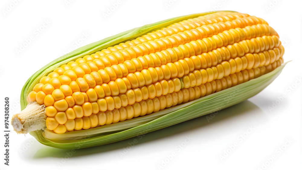 close-up of a single ear of corn, highlighting its golden kernels and the protective green leaves.
A healthy and nutritious ear of corn, perfect for summer meals close-up of a single ear of corn, highlighting its golden kernels and the protective green leaves.
A healthy and nutritious ear of corn, perfect for summer meals