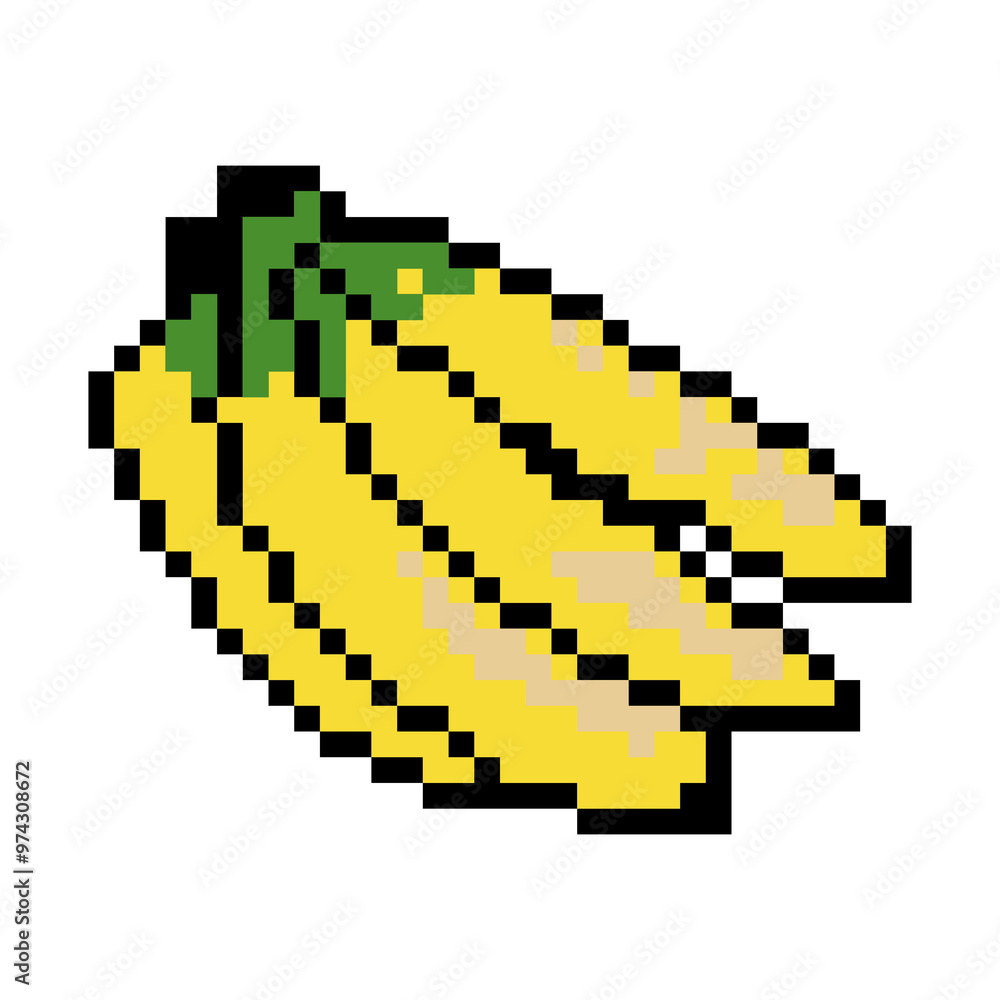 Obraz premium Banana Fruit Pixel Art