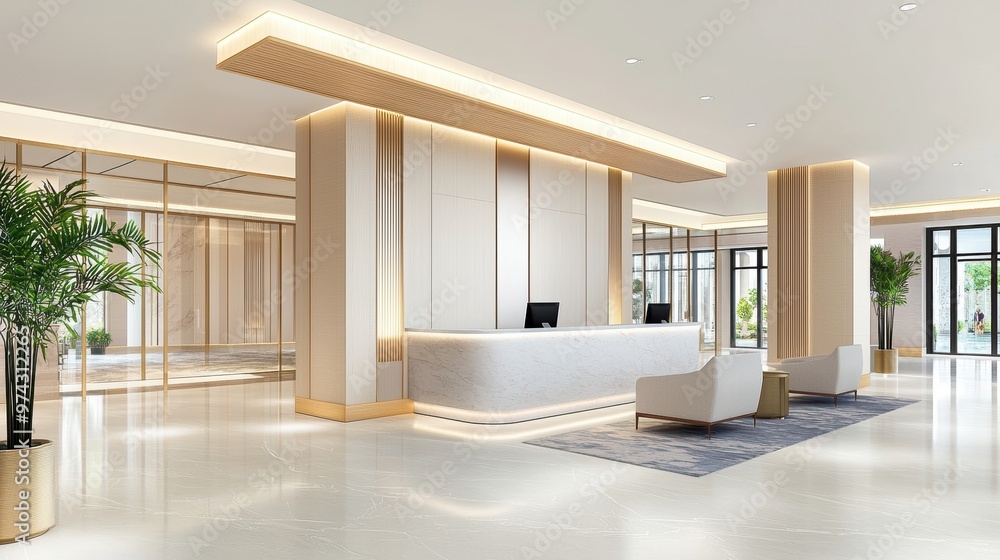 Fototapeta premium Modern Hotel Lobby Interior Design