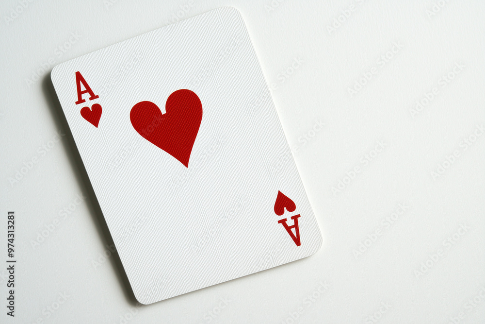 Illustration of an Ace of Hearts playing card on a neutral background. Illustration of an Ace of Hearts playing card on a neutral background.
