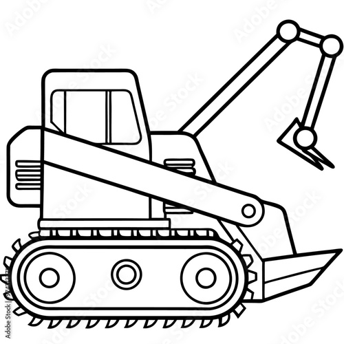 trencher machine outline coloring book page line art drawing