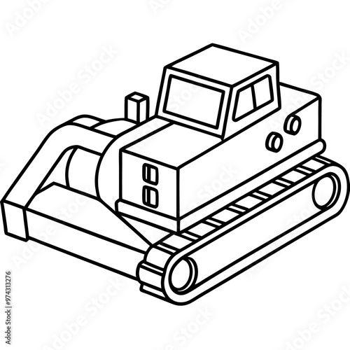 trencher machine outline coloring book page line art drawing