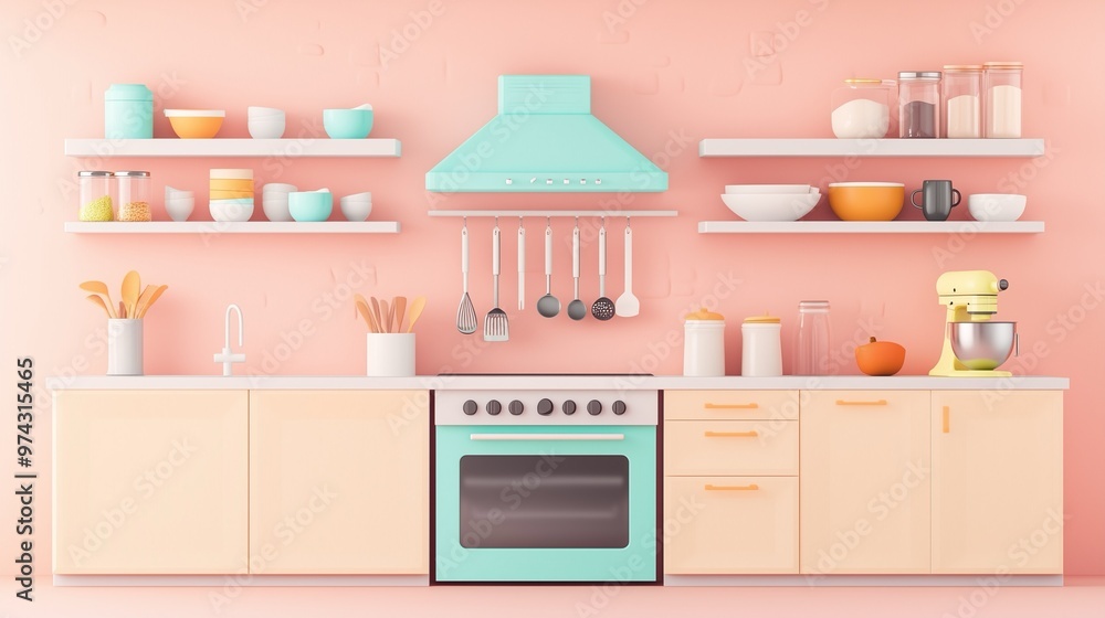 Minimalist Pastel Kitchen Interior Design Minimalist Pastel Kitchen Interior Design