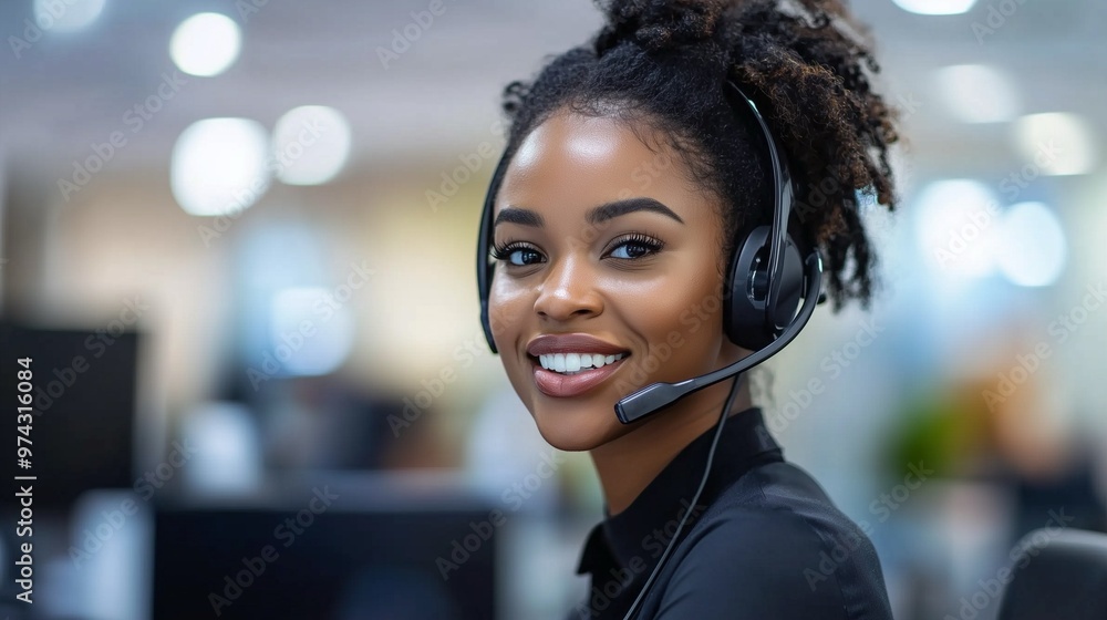 Friendly Customer Service Representative with Headset Friendly Customer Service Representative with Headset
