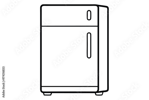 Big Fridge line art vector illustration