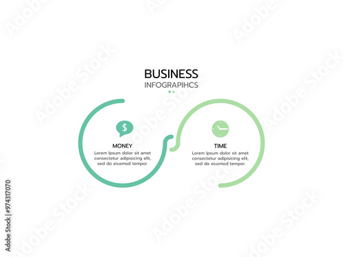 Two infographics element. Business concept with 2 options, steps or processes. data visualization. Vector illustration.