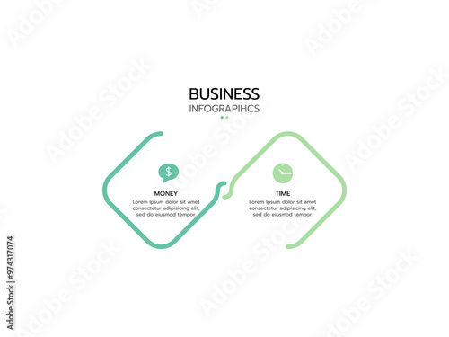 Two infographics element. Business concept with 2 options, steps or processes. data visualization. Vector illustration. photo