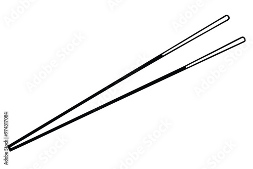 Chopstick line art vector illustration