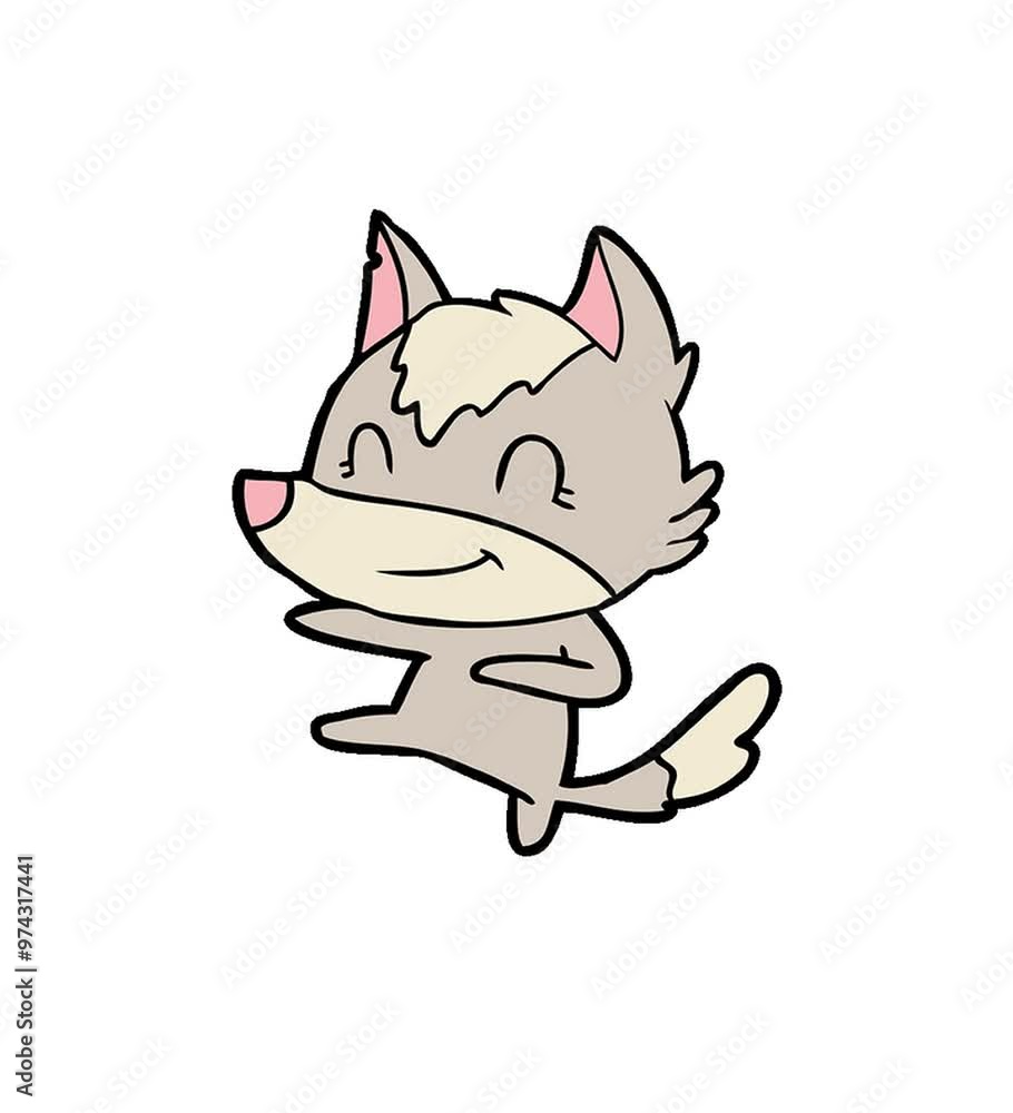 friendly cartoon wolf friendly cartoon wolf