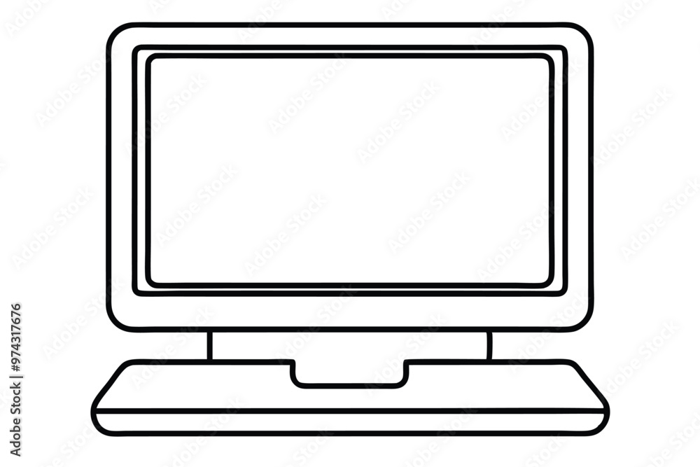 Dekstop line art vector illustration Dekstop line art vector illustration