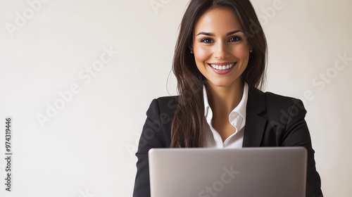 Business woman on a white background