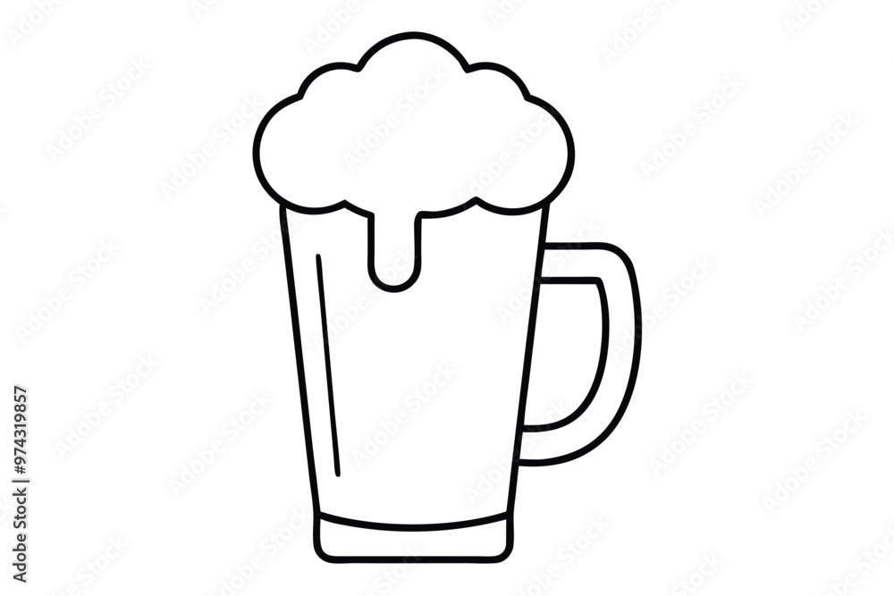 Pint of beer line art vector illustration Pint of beer line art vector illustration