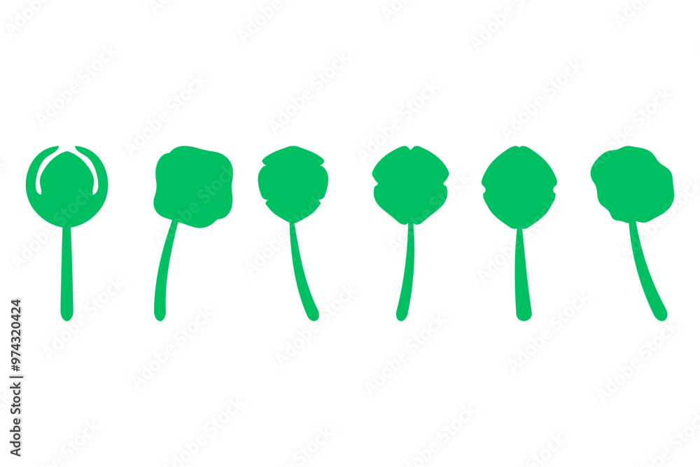 Simple flower icon set. Nature flat design