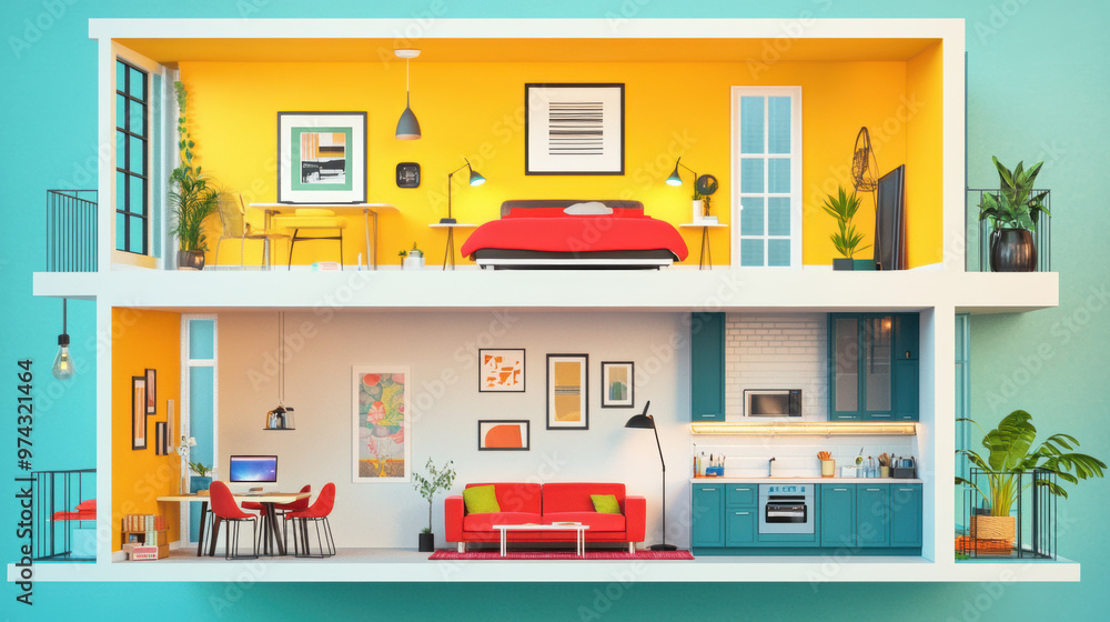 Modern Apartment Interior. Modern Apartment Interior.