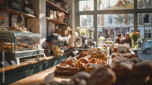 A Cozy Bakery Scene with Fresh Pastries and a Warm Atmosphere