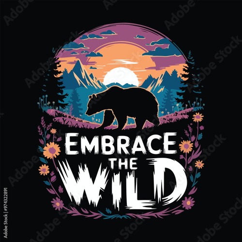 Obraz na płótnie Outdoor Adventure T Shirt Design apparel for fishing hunting poster colorfull print background w salonie