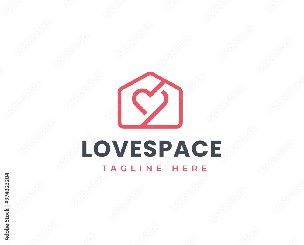 Home love house simple logo design concept. Charity or care logo symbol icon template Home love house simple logo design concept. Charity or care logo symbol icon template