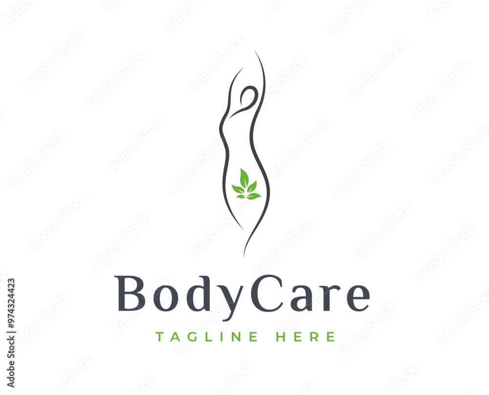 Obraz premium People healthy logo with leaf green element symbol vector illustration