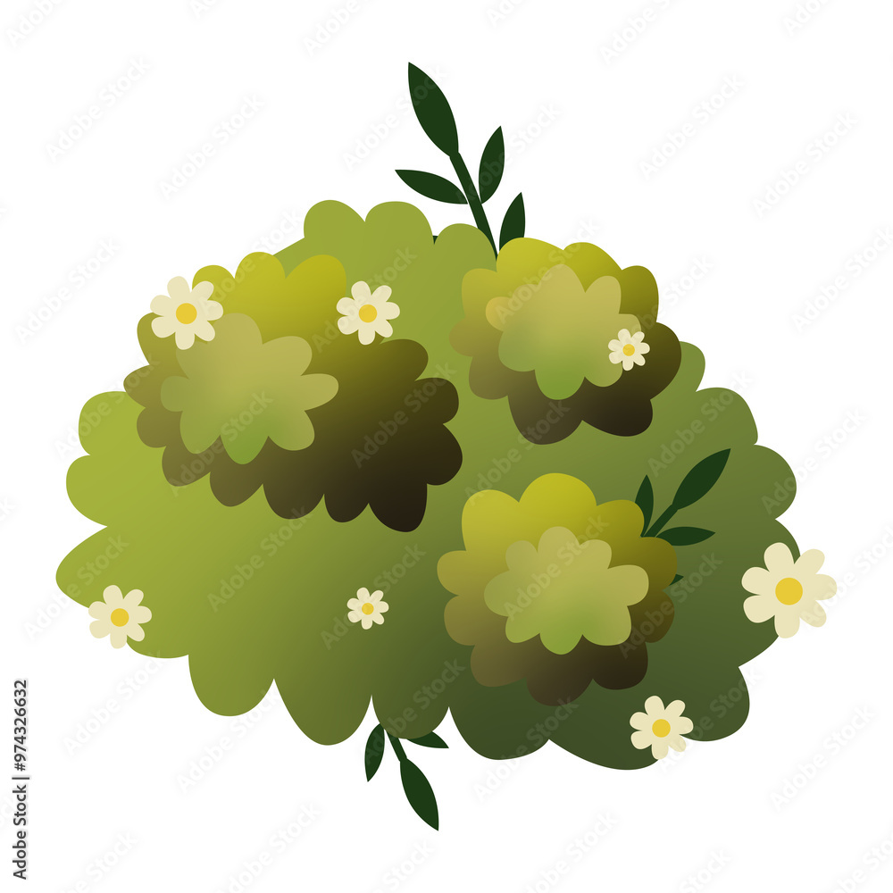 Fototapeta premium cute grass illustration transparent background