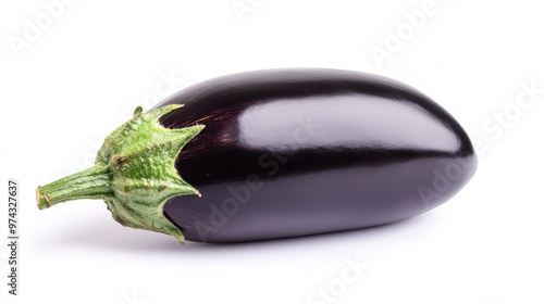 Single Eggplant Isolated on White Background