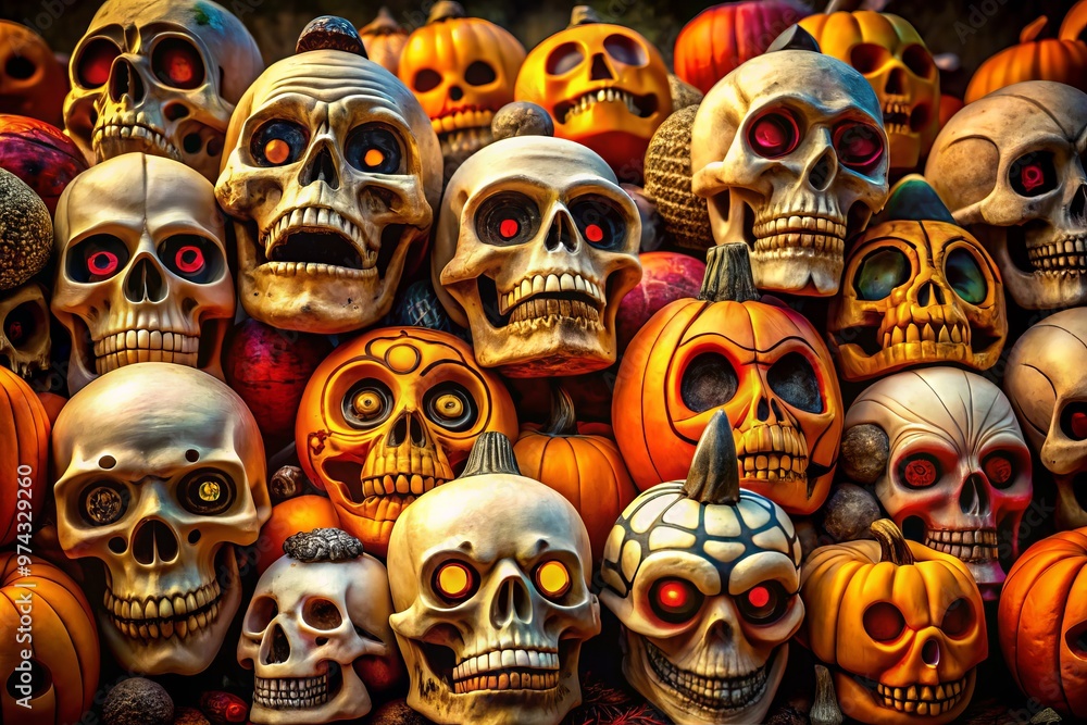 Halloween cartoon skulls collection Halloween cartoon skulls collection