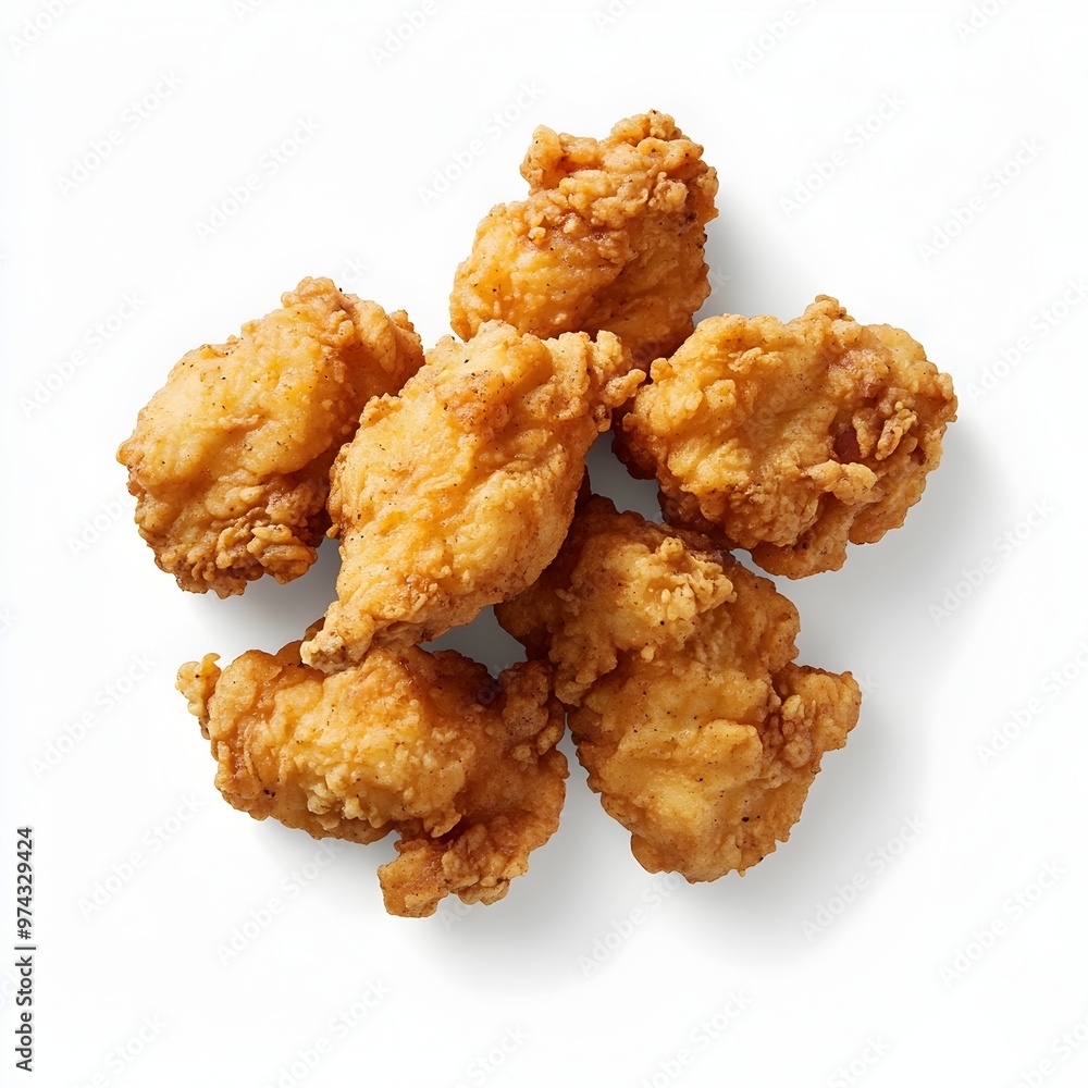 Crispy Japanese Fried Chicken Karaage Dish on Minimalist White Background Crispy Japanese Fried Chicken Karaage Dish on Minimalist White Background