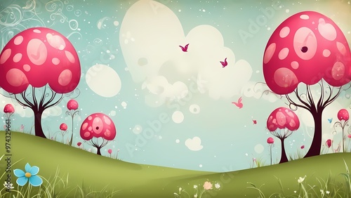 Illustration of season vintage floral background
