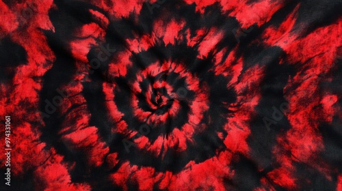 A tie-dye pattern with bold black and red swirls, showcasing a more edgy and dramatic style