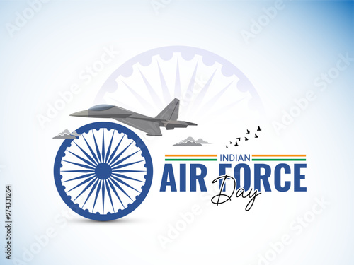 Indian Air Force Day, Air Force Day creative banner poster logo background web social media design vector illustration isolated.