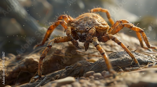 Close-Up Macro Photography of a Spider on the Forest Floor