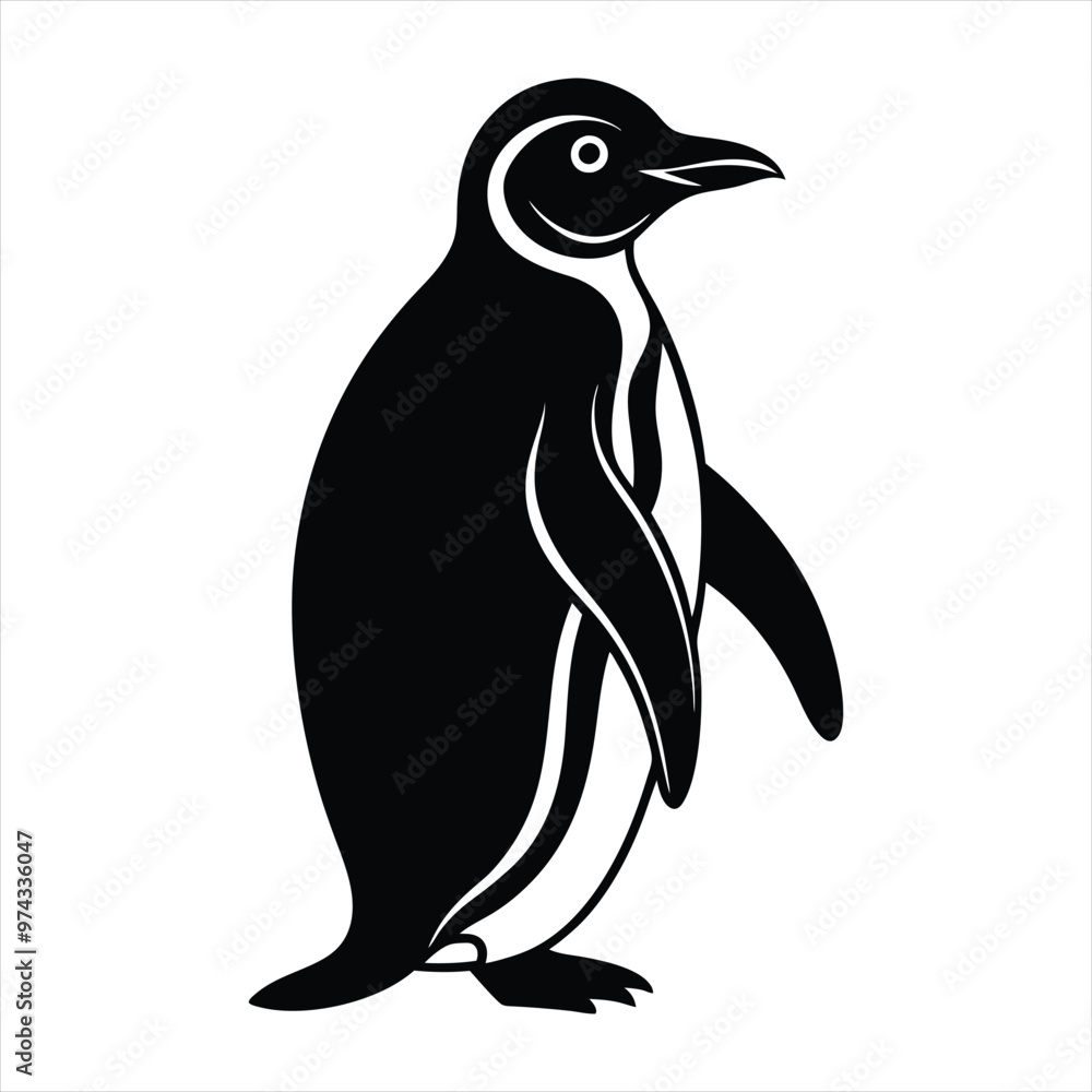 Fototapeta premium Penguin silhouette vector