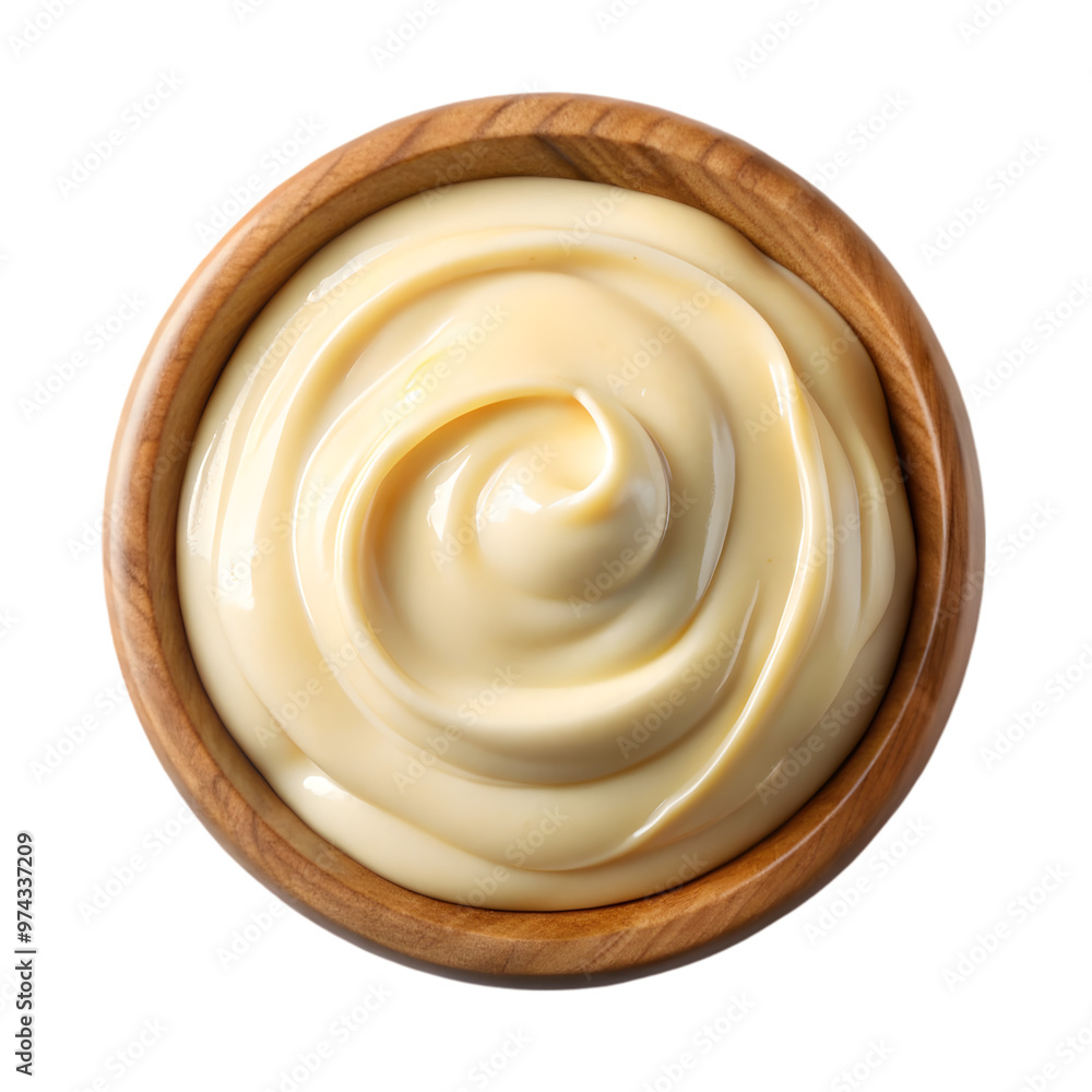 Bowl of mayonnaise isolated on transparent background Bowl of mayonnaise isolated on transparent background