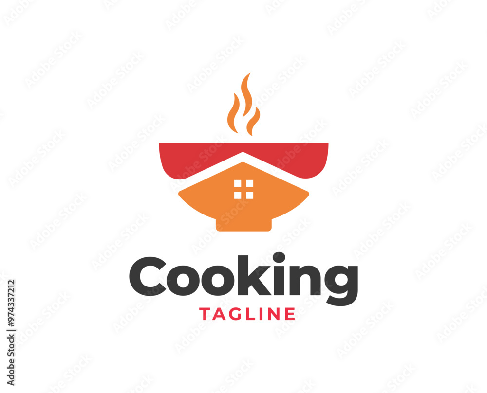 Restaurant home logo design with home and bowl icon element illustration Restaurant home logo design with home and bowl icon element illustration