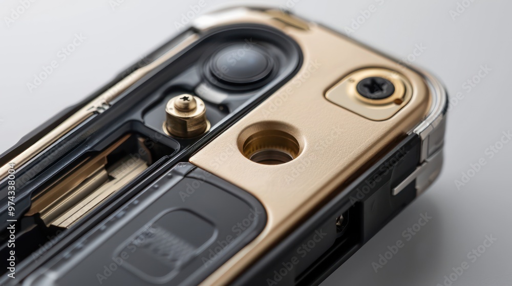 Close-up of a Gold Smartphone Camera Close-up of a Gold Smartphone Camera