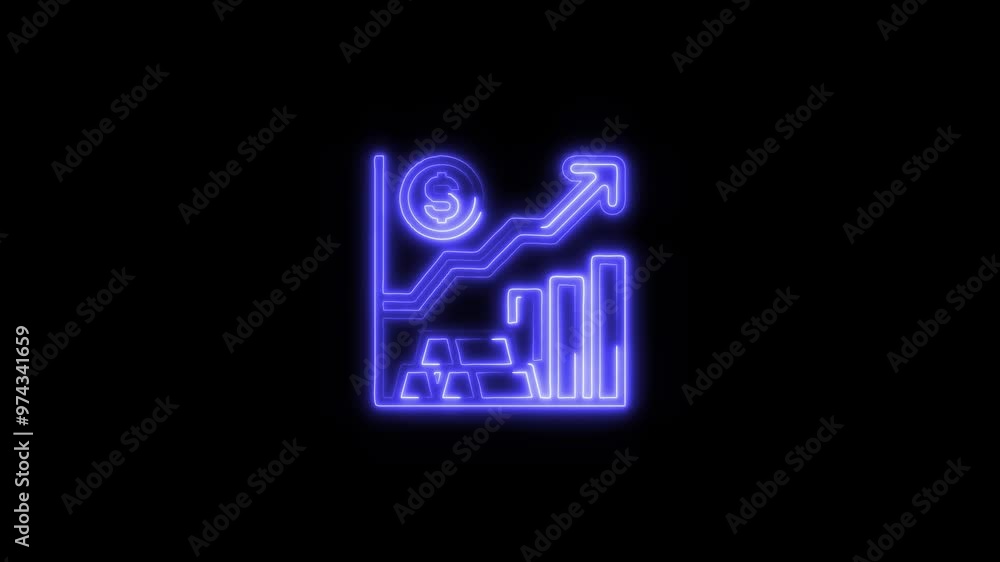 Gold Icon in Video HD Neon Animation – Wealth and Investment Symbol with Dynamic Glow on Black Background Gold Icon in Video HD Neon Animation – Wealth and Investment Symbol with Dynamic Glow on Black Background
