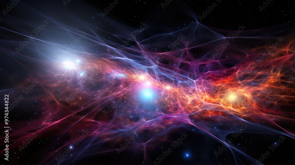 A mesmerizing cosmic landscape with vibrant nebulae and twinkling stars, creating a captivating display of celestial beauty. A mesmerizing cosmic landscape with vibrant nebulae and twinkling stars, creating a captivating display of celestial beauty.