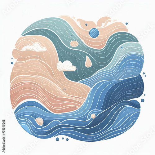 illustration of a sea