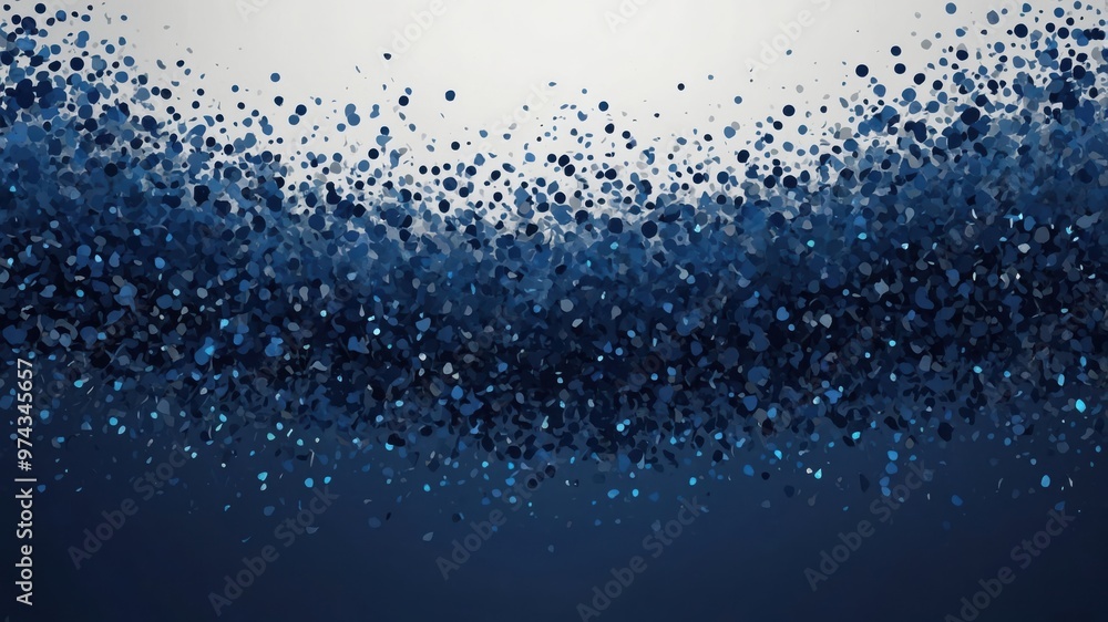 Obraz premium A creative image of blue particles scatter across the scene, forming an abstract landscape that evokes a sense of depth.