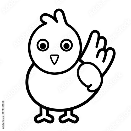 Clean vector outline of a chicken icon for versatile applications.