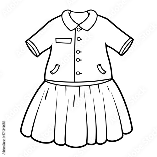 Minimalist vector outline of clothes icon for versatile use.