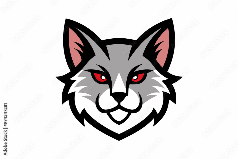 Stylish lynx face logo design with sharp features on white background with copy space
Stylish lynx face logo design with sharp features on white background with copy space