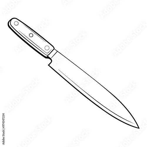 Minimalist vector outline of a knife icon for versatile use.