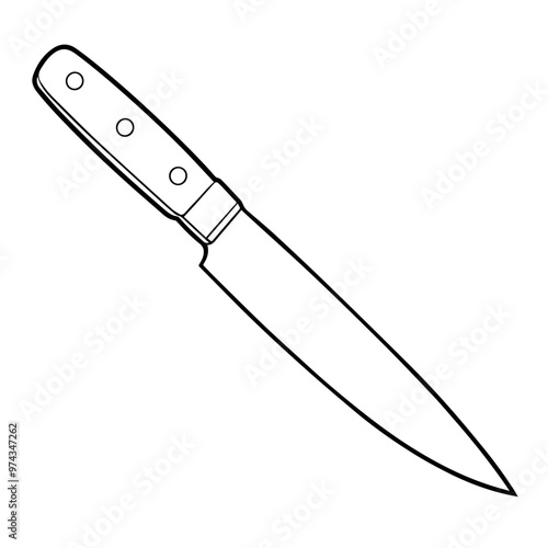 Minimalist vector outline of a knife icon for versatile use.