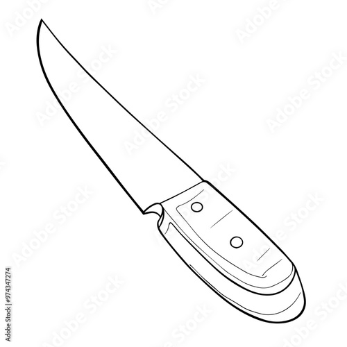 Minimalist vector outline of a knife icon for versatile use.