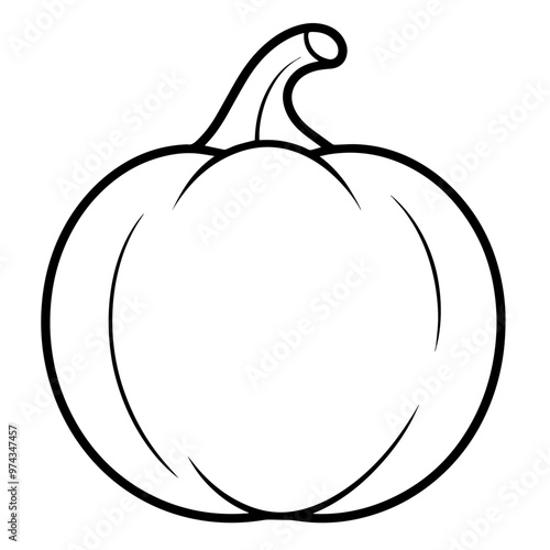 Clean vector outline of a pumpkin icon for versatile applications.
