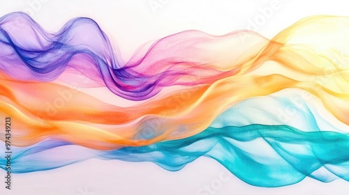 Multicolored stream motion, brush stroke textures, flowing abstract design, watercolor style